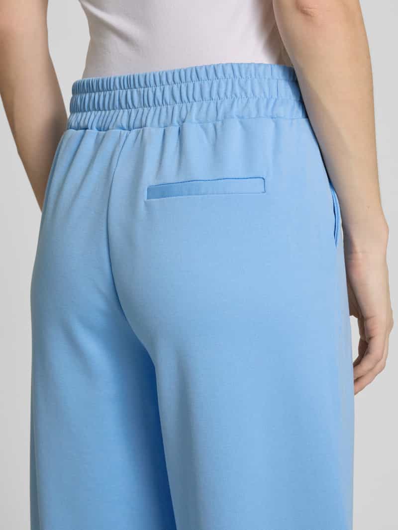 Ichi Wide leg stoffen broek met bandplooien model 'KATE Long'