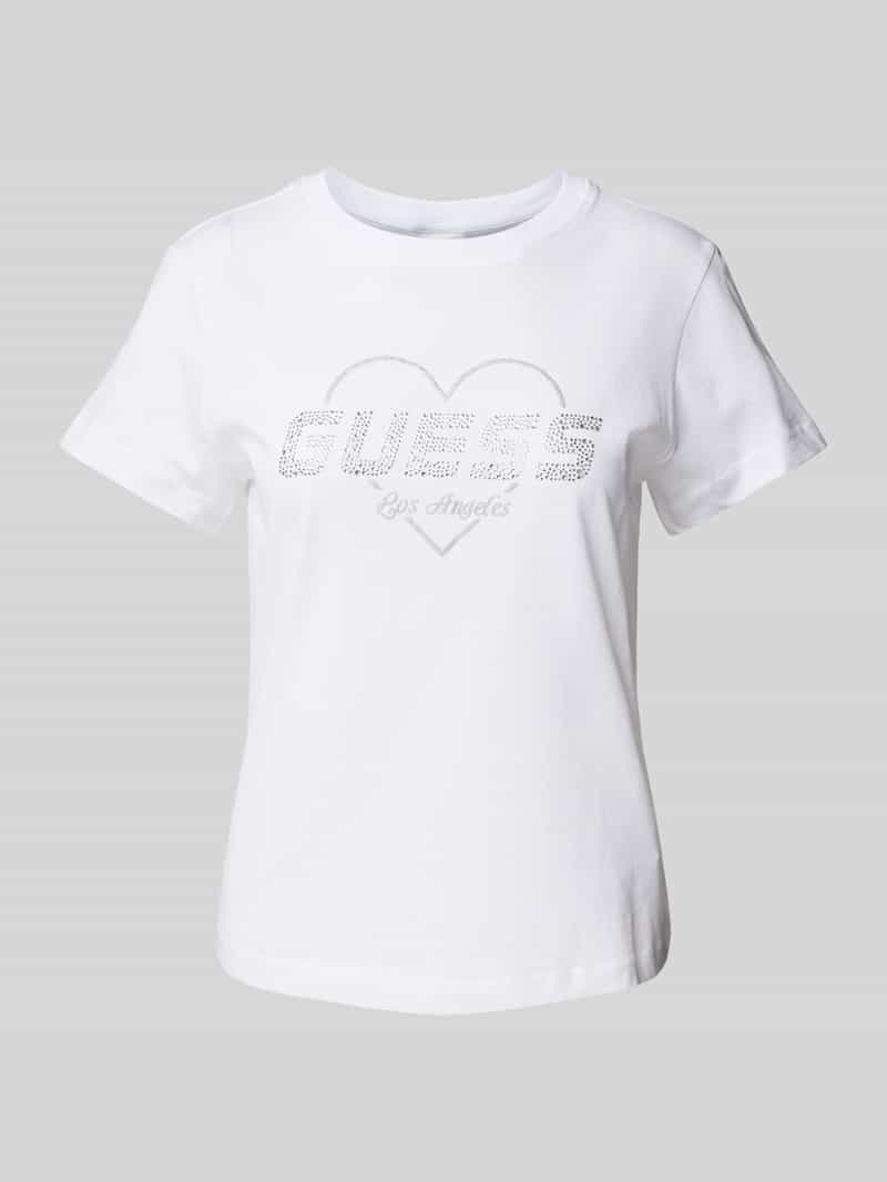 Guess Activewear T-shirt met strass-steentjes model 'NARCISO'