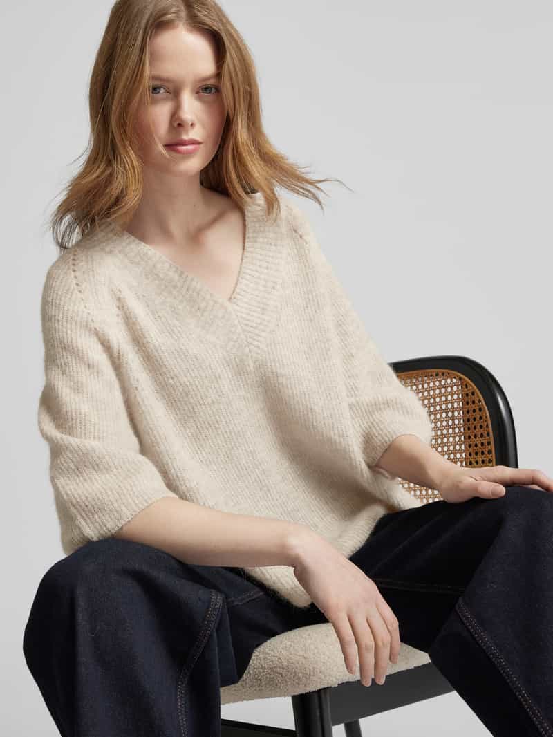 MOS MOSH Gebreide pullover met 3 4-mouwen model 'TACI'