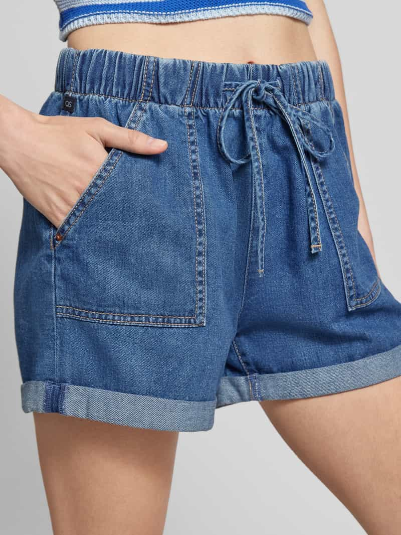 QS Loose fit korte jeans met elastische band