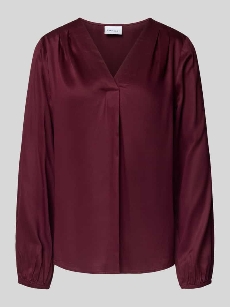 comma Regular fit blouse van viscose met V-hals