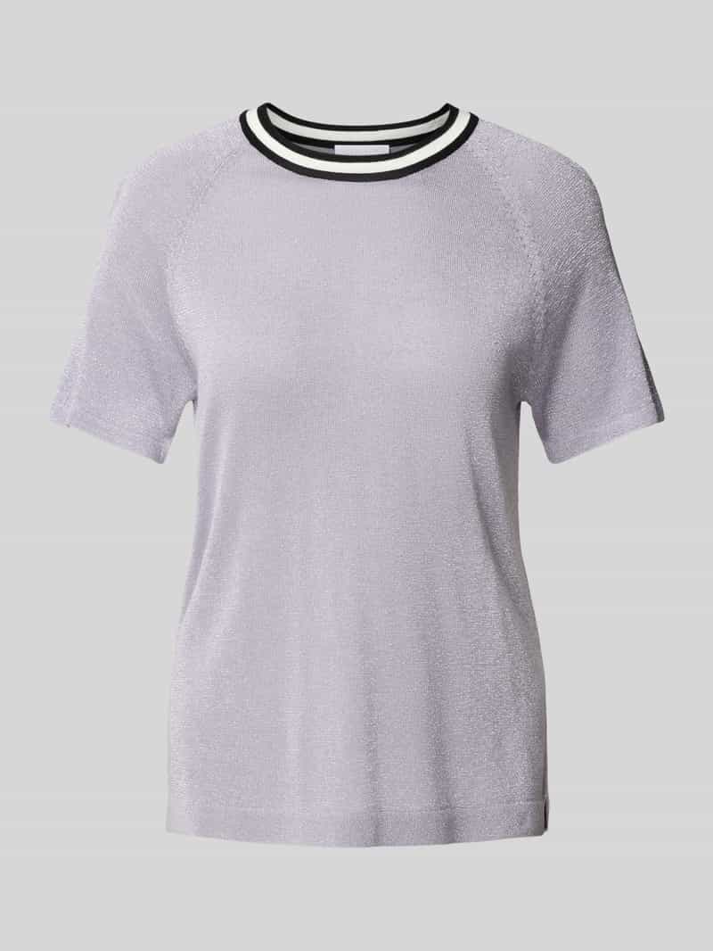 Gebreid shirt met effectgaren en raglanmouwen