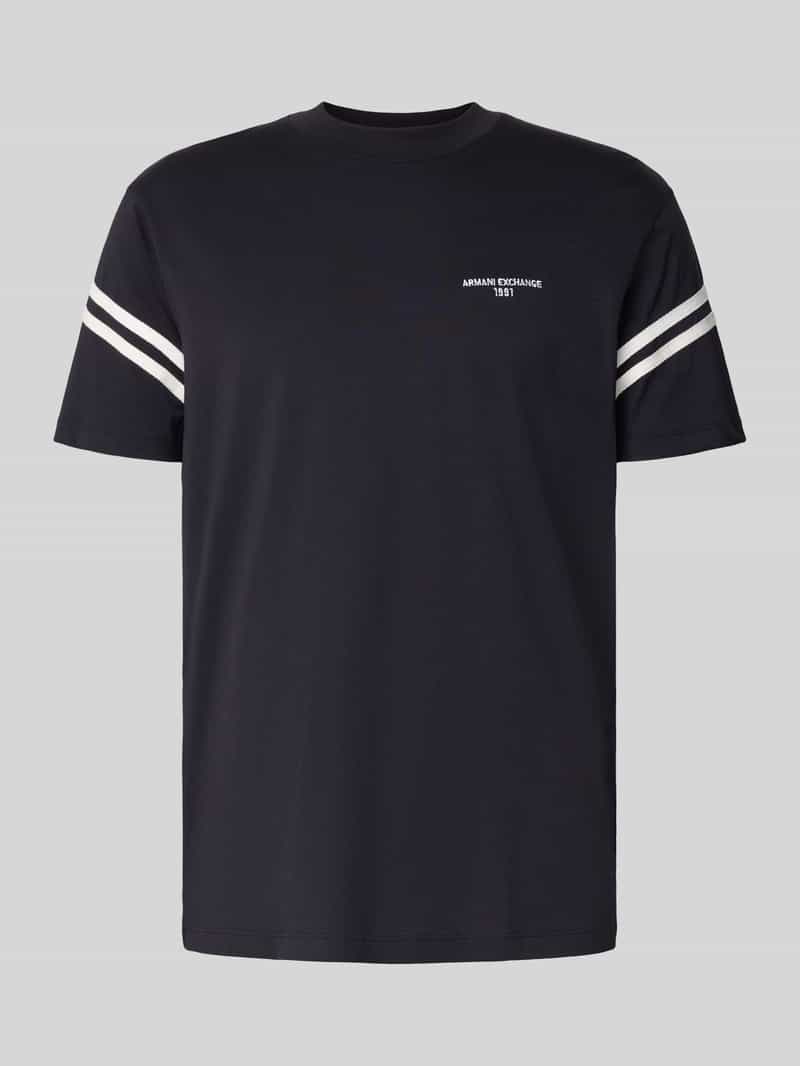 Armani Exchange T-shirt met labelstitching en ronde hals