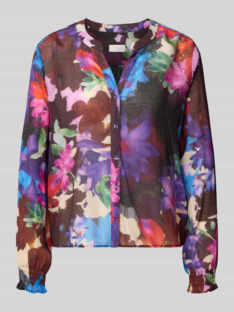 Milano italy regular fit blouse van viscosemix met v-hals