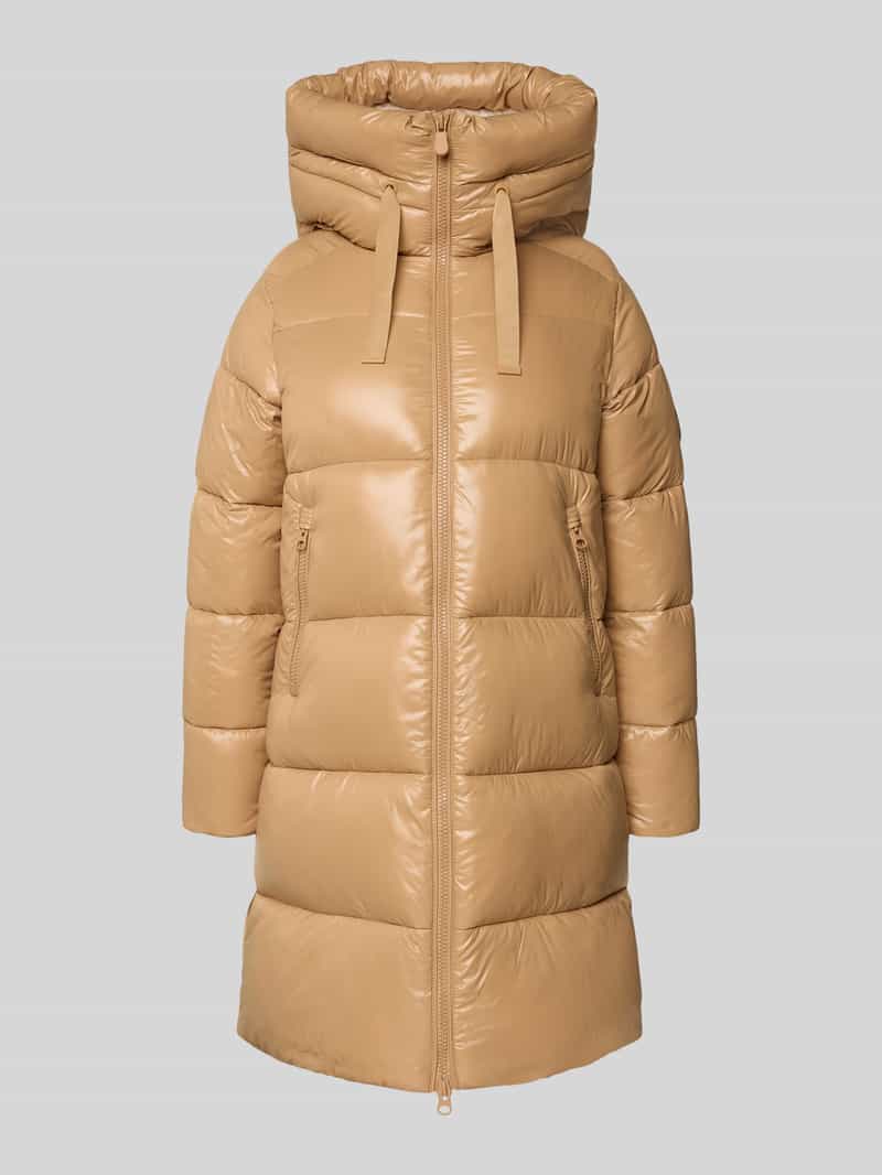 SAVE THE DUCK Gewatteerde lange jas met capuchon model 'BELLA'