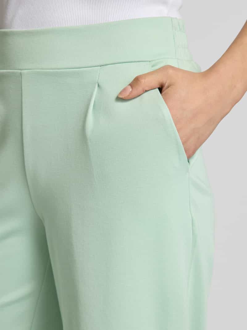 Ichi Wide leg stoffen broek met bandplooien model 'KATE Long'