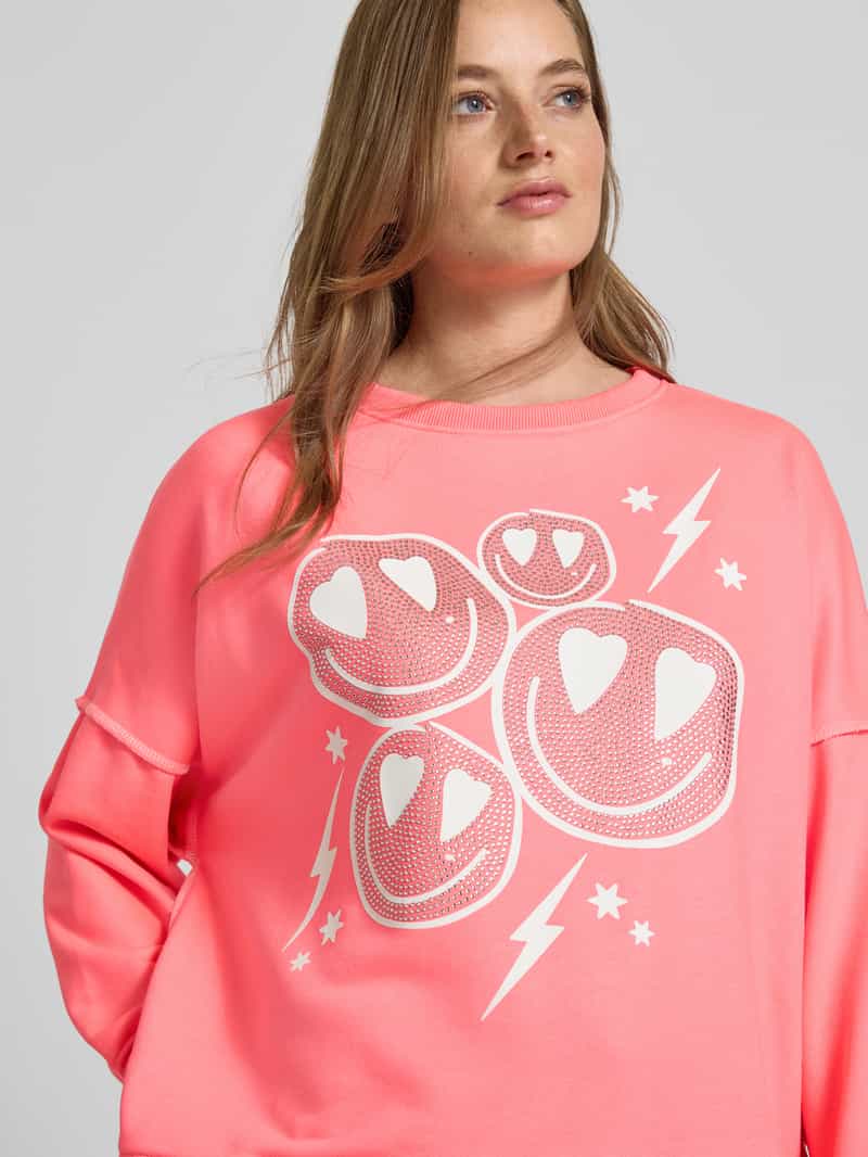 miss goodlife Oversized pullover van katoenmix met motiefprint