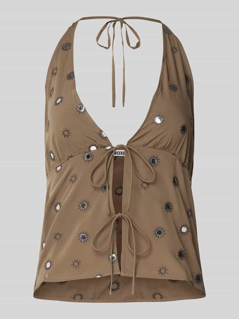 Weekday Top met vetersluiting model 'Genas'