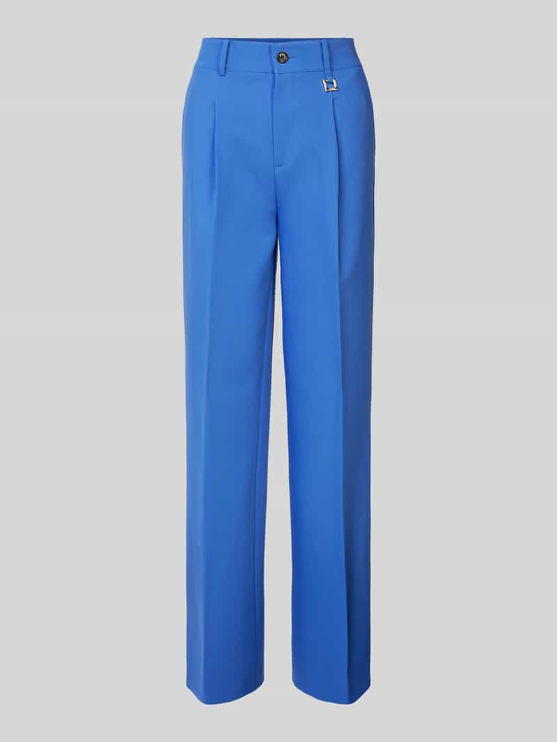 Joop! Straight leg bandplooibroek met labelapplicatie model 'Peggy'