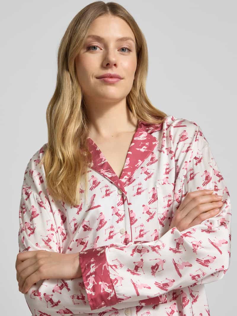 Christian Berg Woman Relaxed fit pyjamatop met viscose en reverskraag