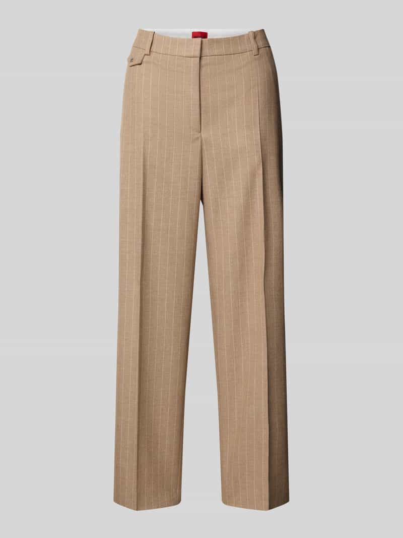 HUGO Regular fit stoffen broek met krijtstreepmotief model 'HENORE'