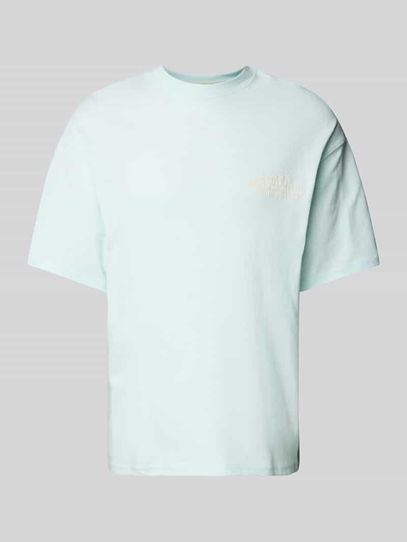 jack & jones Oversized T-shirt met geribde ronde hals model 'NOTO'