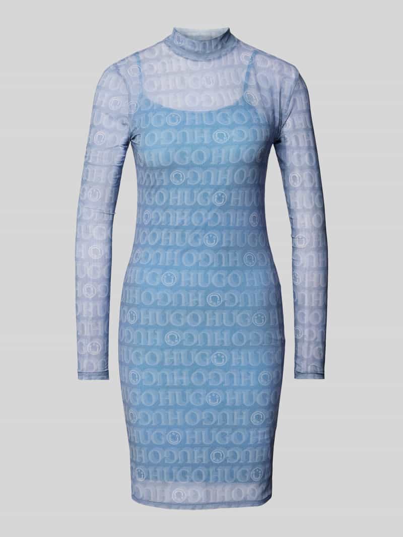 Hugo Blue Mini-jurk met opstaande kraag model 'Elyah'