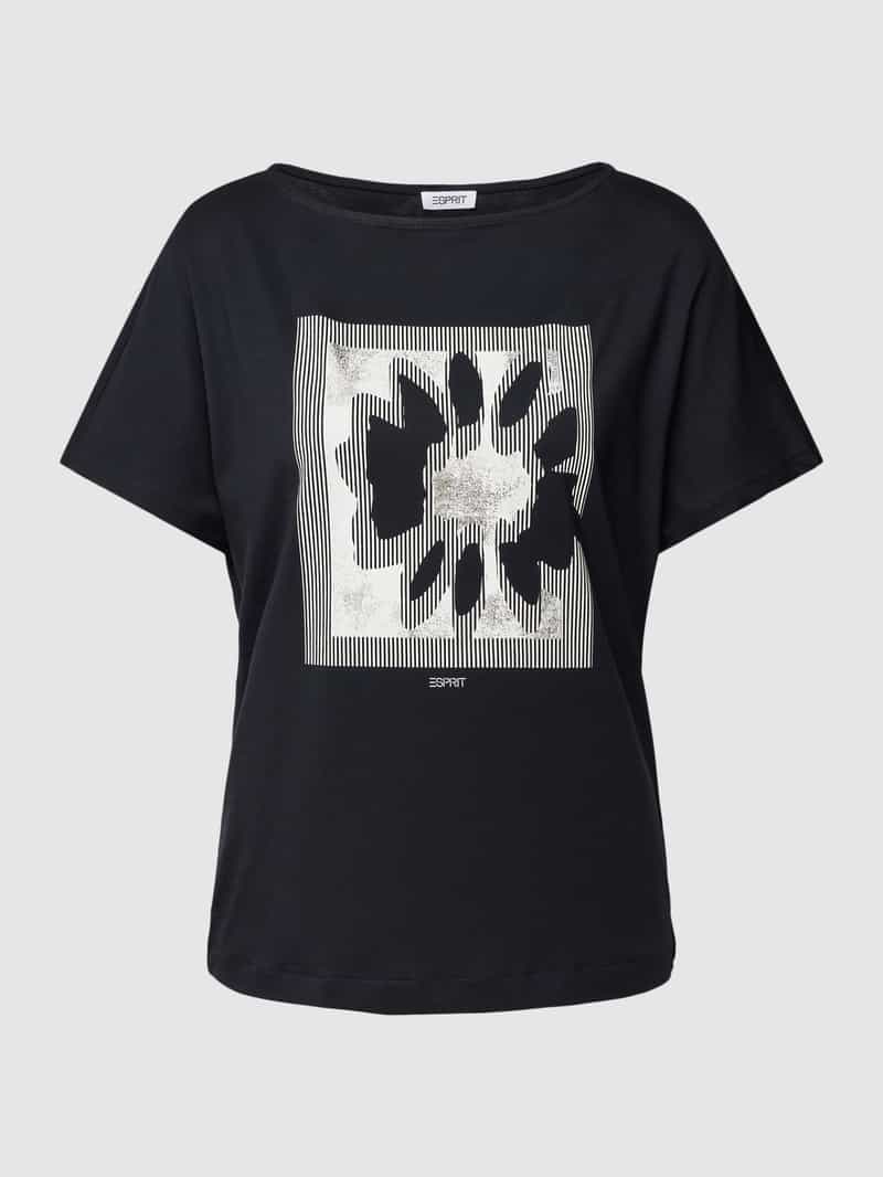 Esprit T-shirt met motief- en labelprint