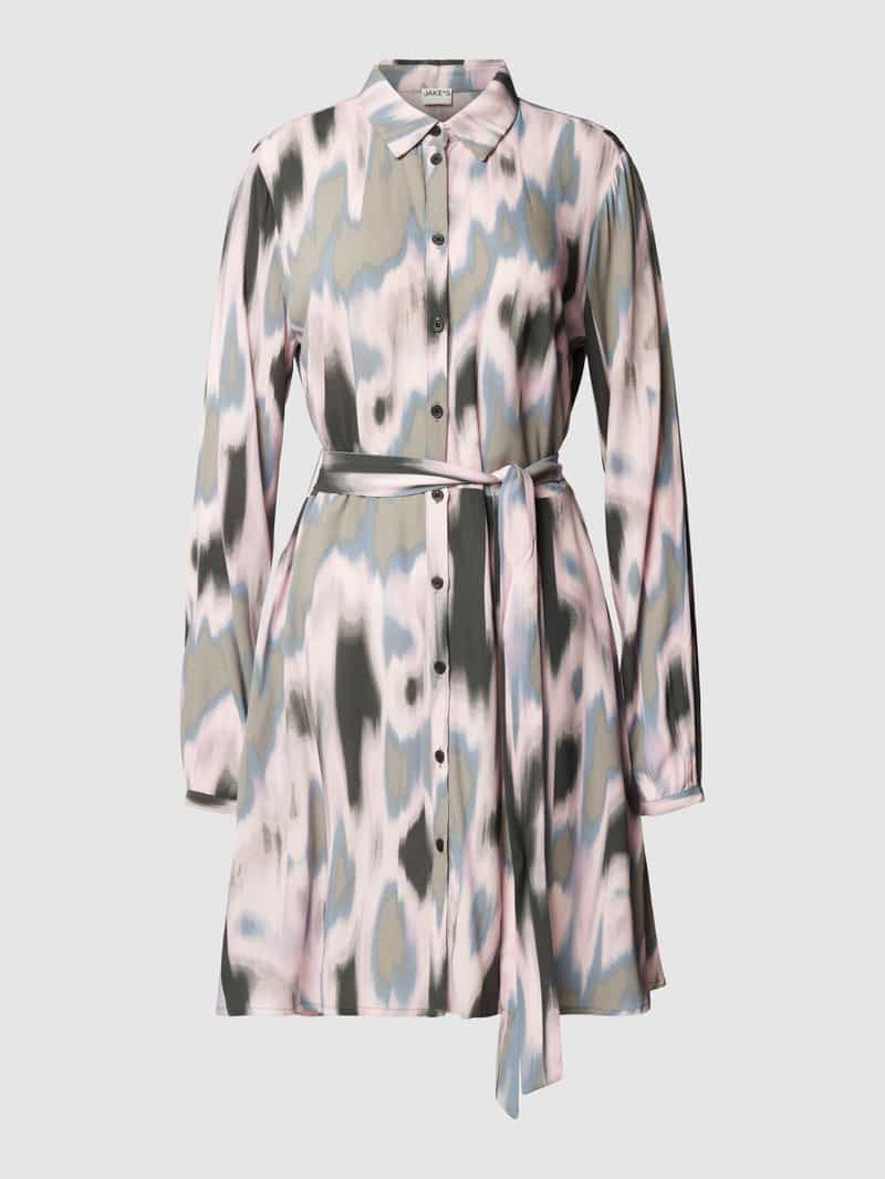 Jake*s Casual Knielange jurk met strikceintuur
