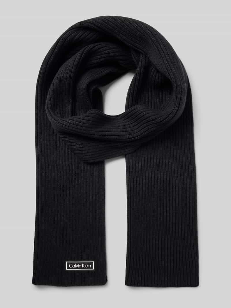 Calvin Klein Modieus sjaaltje PATCH CHUNKY RIB COTTON SCARF