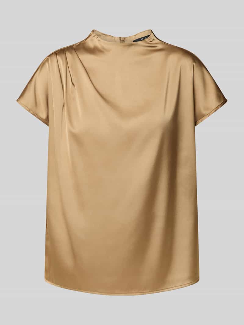 Zero Regular fit blouse met plooien en opstaande kraag