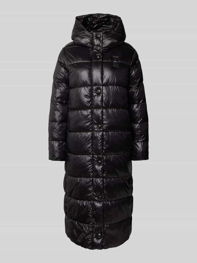 Blauer Usa Gewatteerde lange jas met labeldetail model 'BELLEVUE'