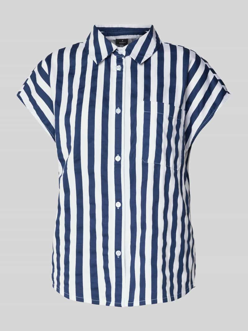 monari Regular fit blouse met kapmouwen en borstzak