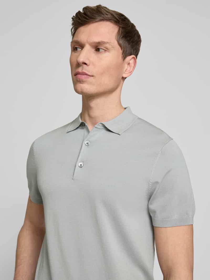 Profuomo Regular fit poloshirt met elastische boorden