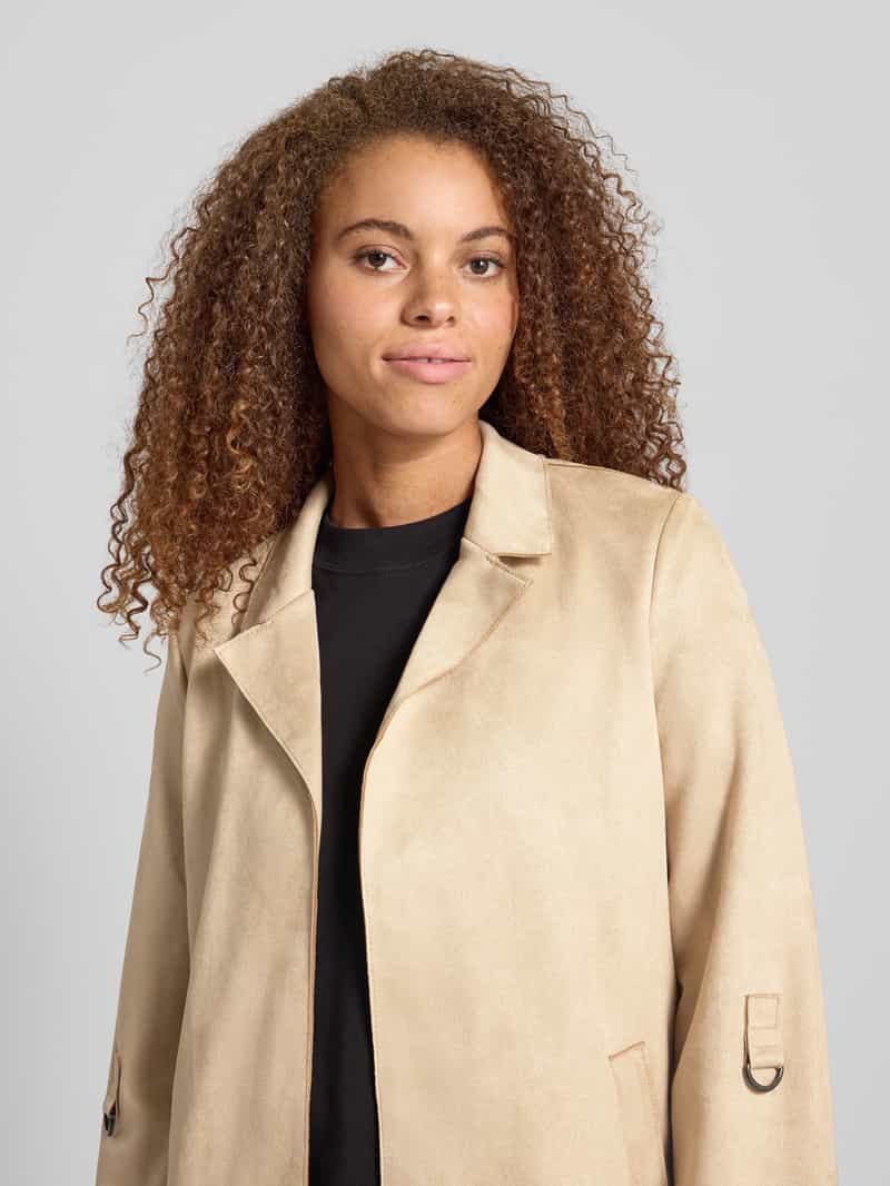 Only Regular fit lange jas met suèdelook model 'JOLINE'