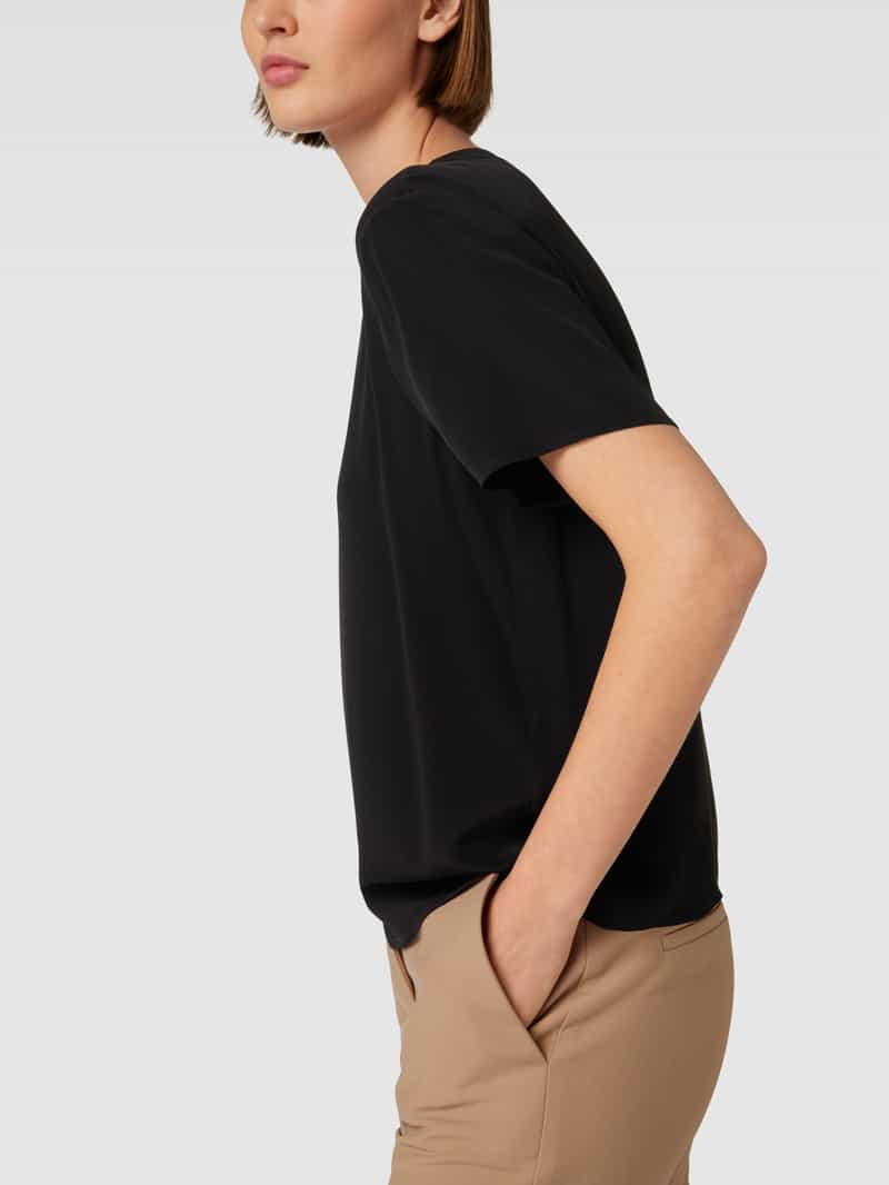 Boss T-shirt met geribde ronde hals model 'Ilyeana'