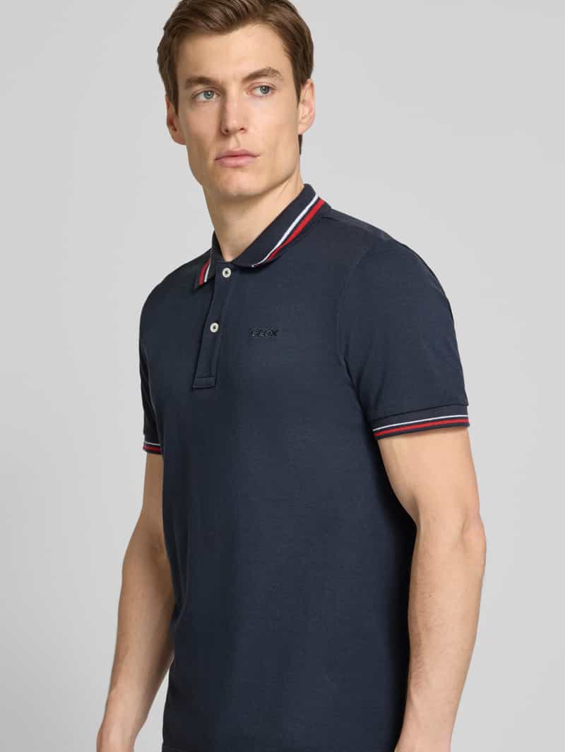 Geox Poloshirt met labelstitching model 'Piquee'