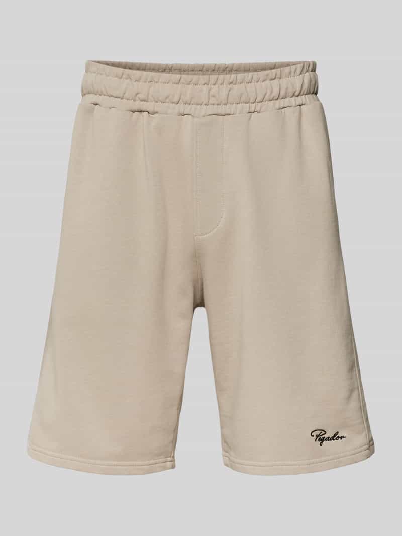 Pegador Regular fit sweatshorts met labelstitching model 'TERRY'