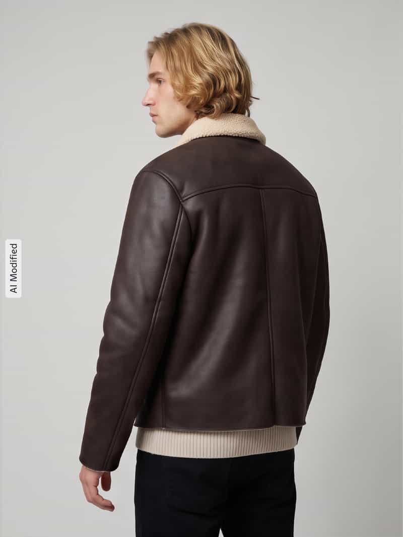 Only & Sons Kunstleren jack met shearling kraag