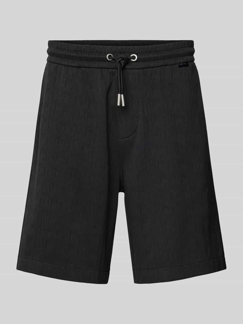 Regular fit sweatshorts met labeldetail