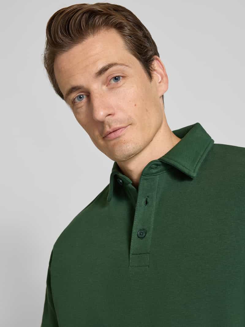 lindbergh Oversized poloshirt met polokraag en labeldetail