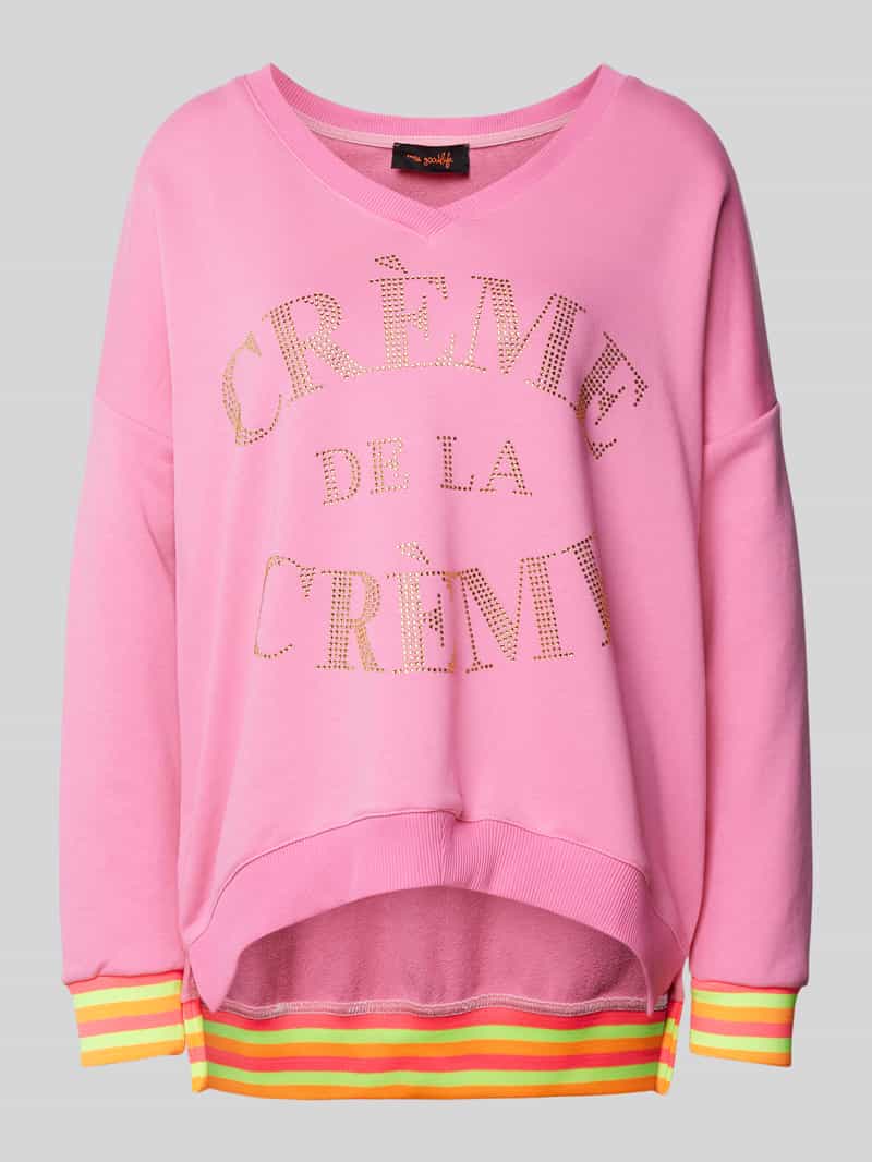 miss goodlife Sweatshirt met strass-steentjes model 'Creme de la Creme'