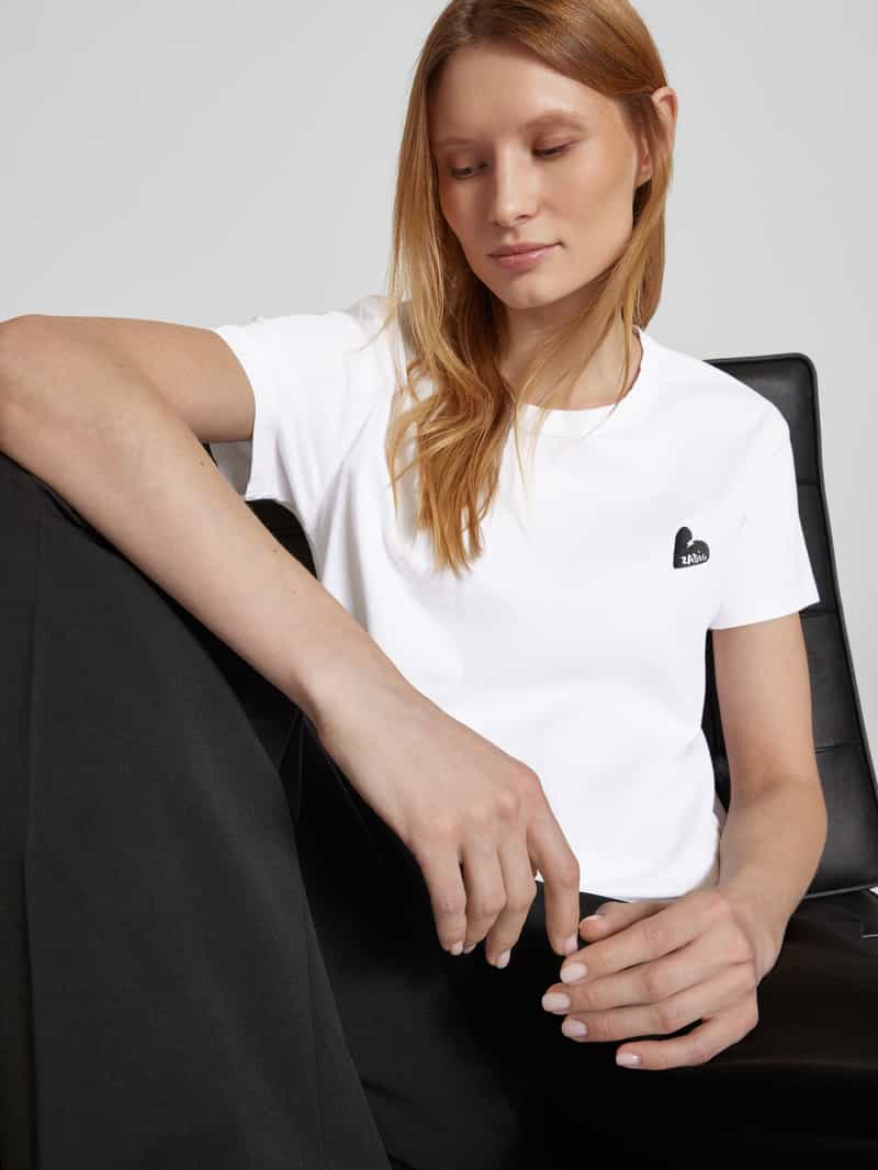 Zadig & Voltaire T-shirt met motief- en labelstitching model 'MARTA'
