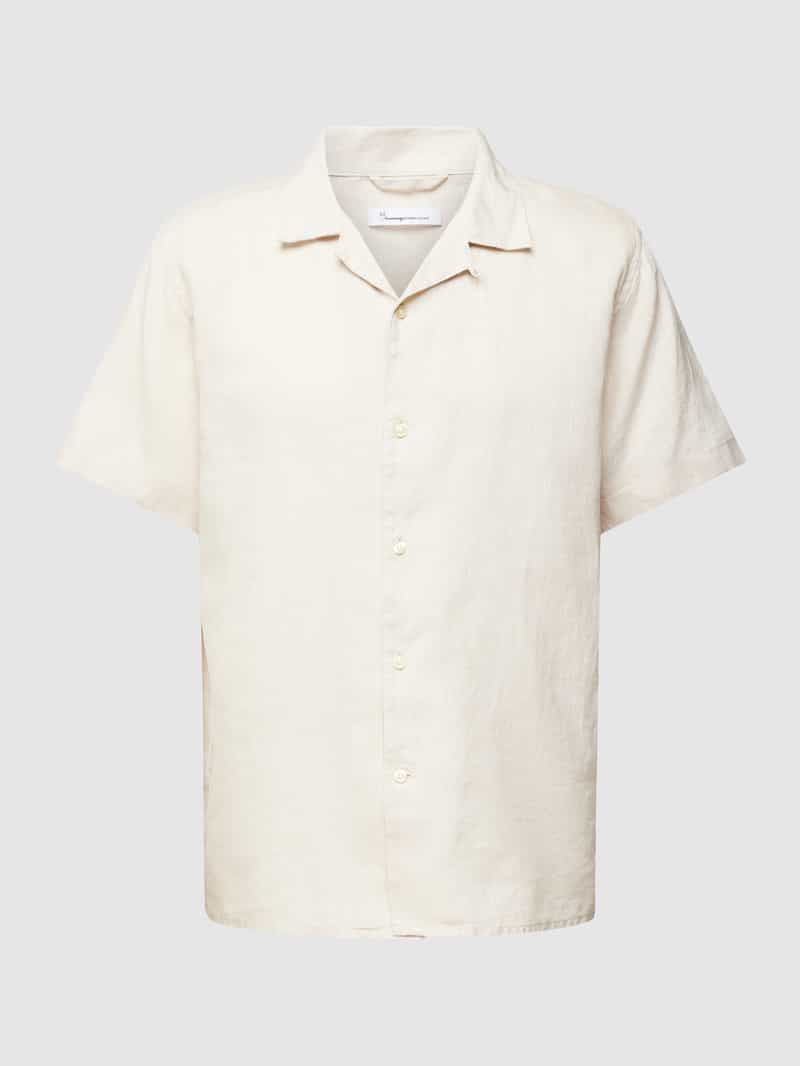 Knowledge Cotton Apparel Box fit vrijetijdsoverhemd met reverskraag