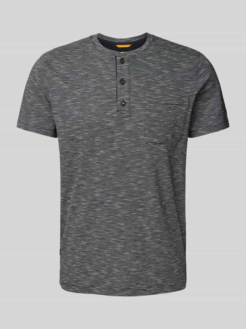 camel active T-shirt met henley-kraag