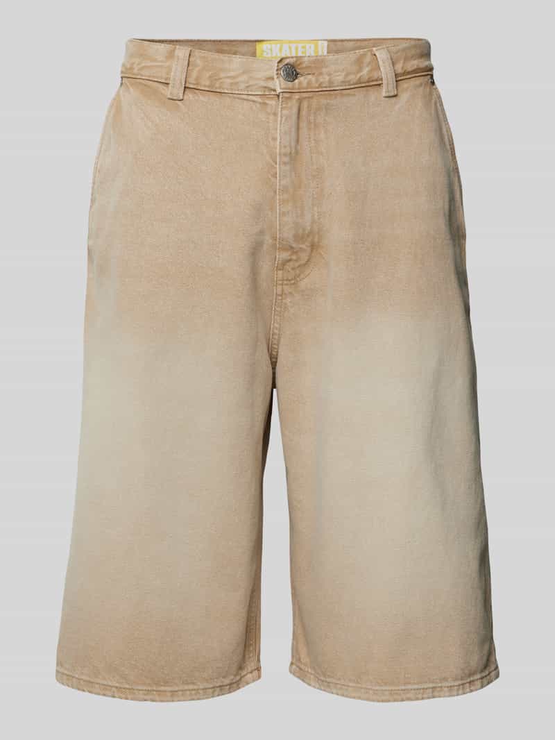 Loose fit korte jeans in used-look
