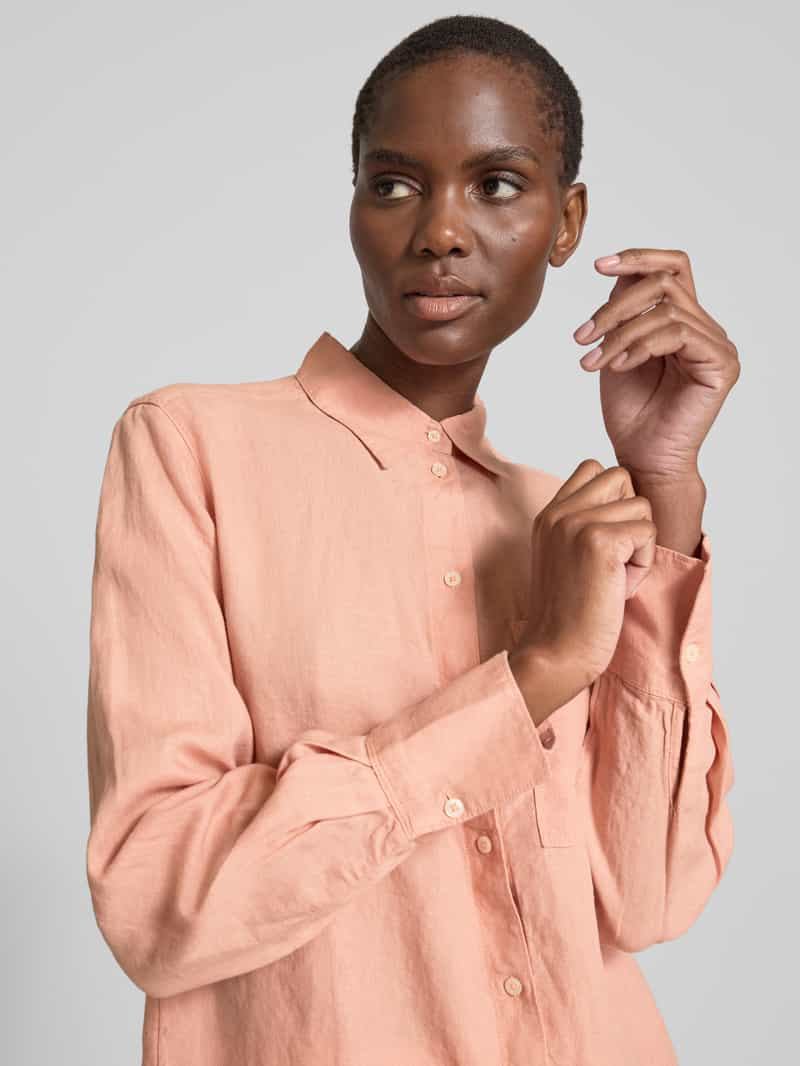 Marc O'Polo Regular fit linnen blouse van lichtgewicht materiaal met borstzak