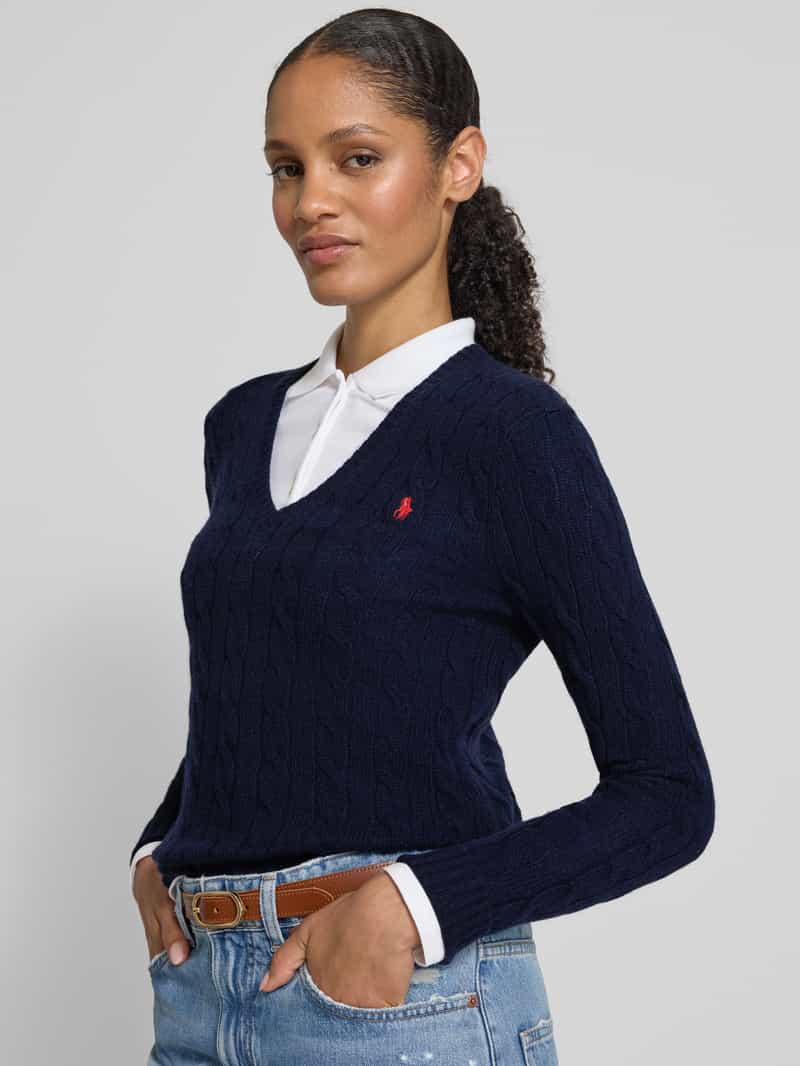 Polo Ralph Lauren Shirt met lange mouwen in gebreide look met kasjmier model 'KIMBERLY'