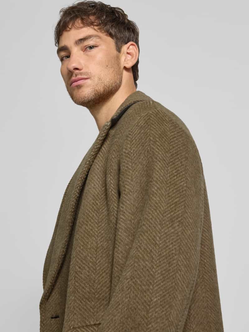 Boss Relaxed fit lange jas van alpacamix model 'CALE'