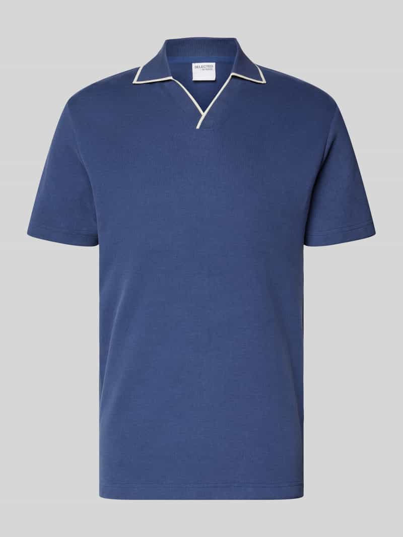 Selected Homme Slim fit poloshirt met V-hals model 'SANGEV'