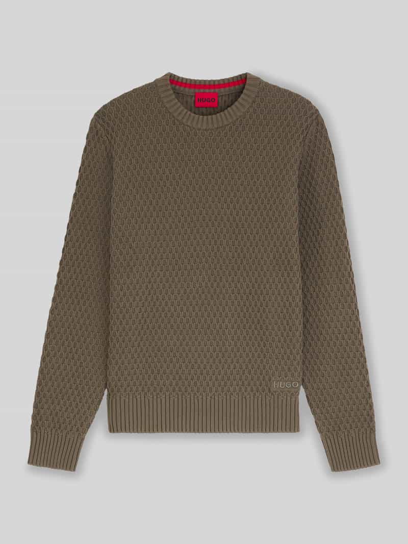 HUGO Regular fit gebreide pullover met 3D-structuurmotief model 'SYER'