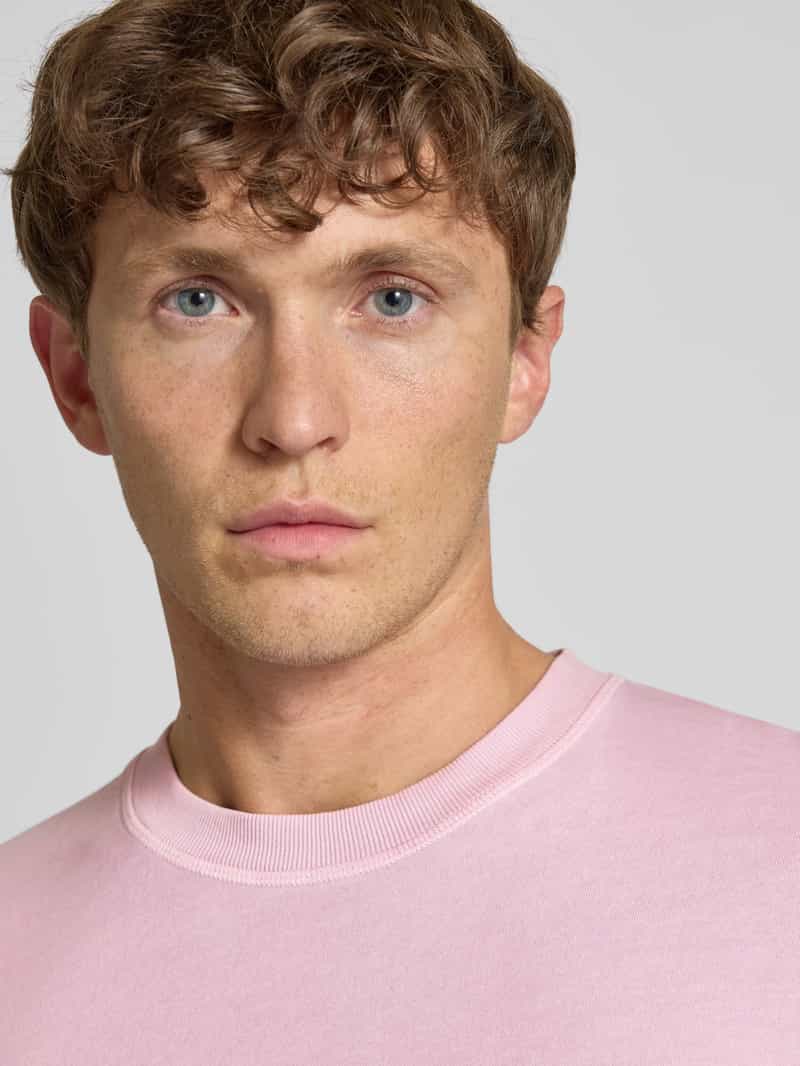 drykorn T-shirt met geribde ronde hals model 'RAPHAEL'