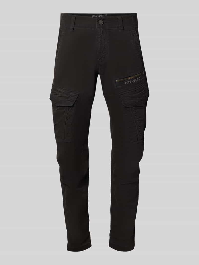 Slim fit broek van katoenmix in cargo-look