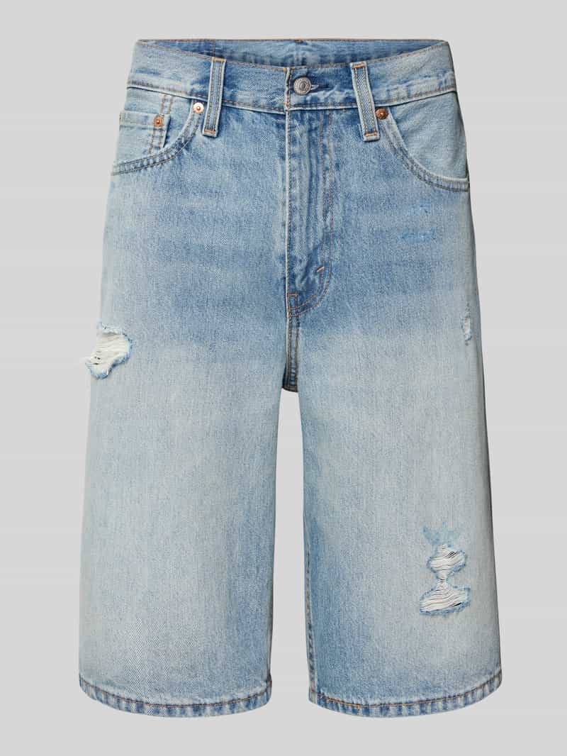 Loose fit korte jeans in destroyed-look