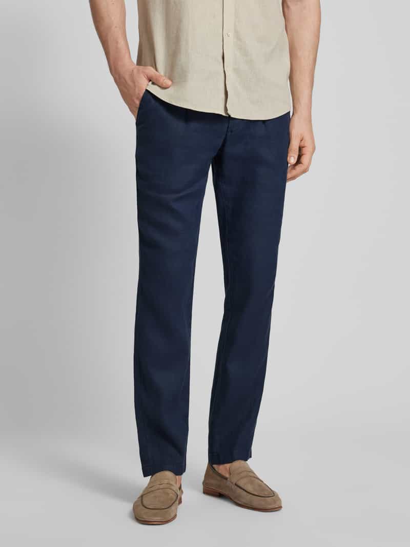 Spodnie o kroju tapered fit z lnu model ‘LOUIS’