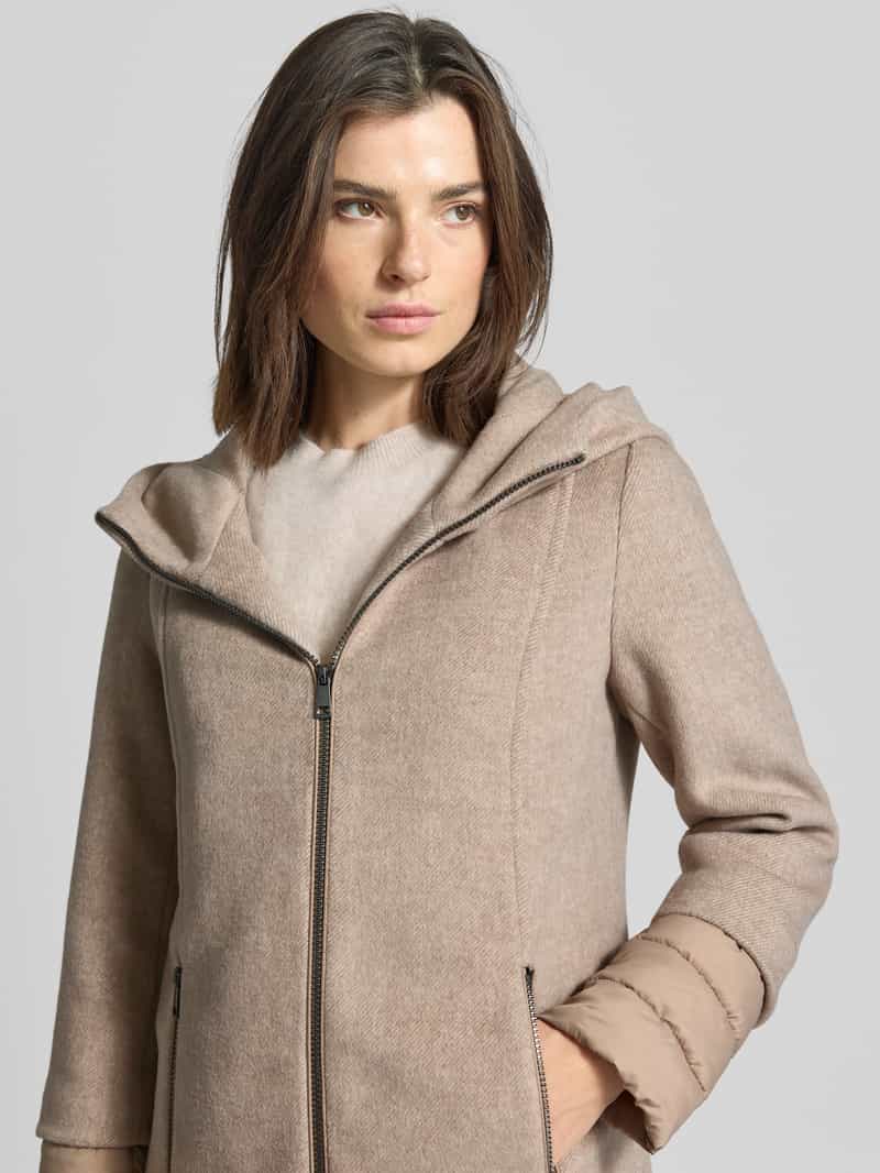 s.Oliver RED LABEL Regular fit lange wollen jas met gewatteerde inzet
