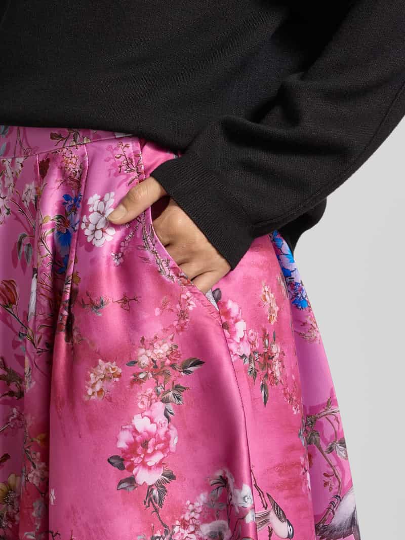 miss goodlife Knielange rok met plooien model 'Cherry Blossom'