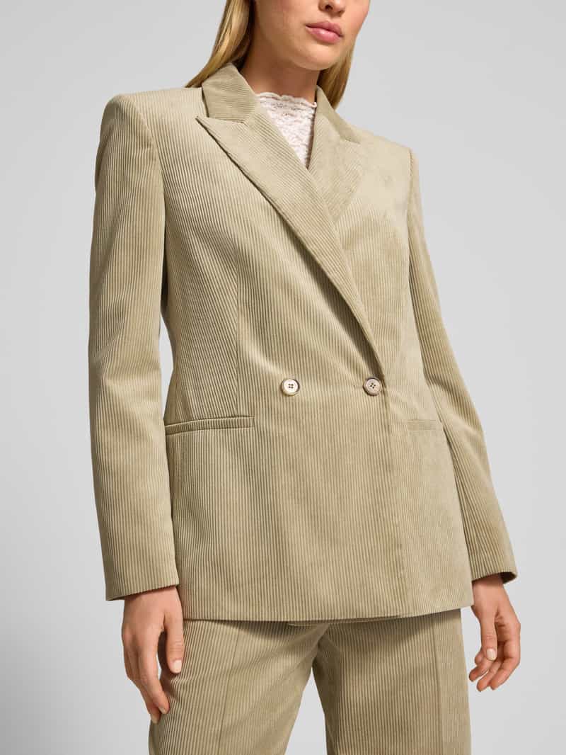 Jake*s Collection Regular fit blazer in ribcordlook met dubbele knoopsluiting