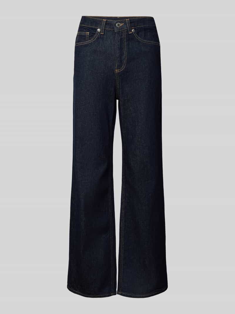 Vero Moda Wide fit high rise jeans van katoenmix met contrastnaden model 'TESSA'