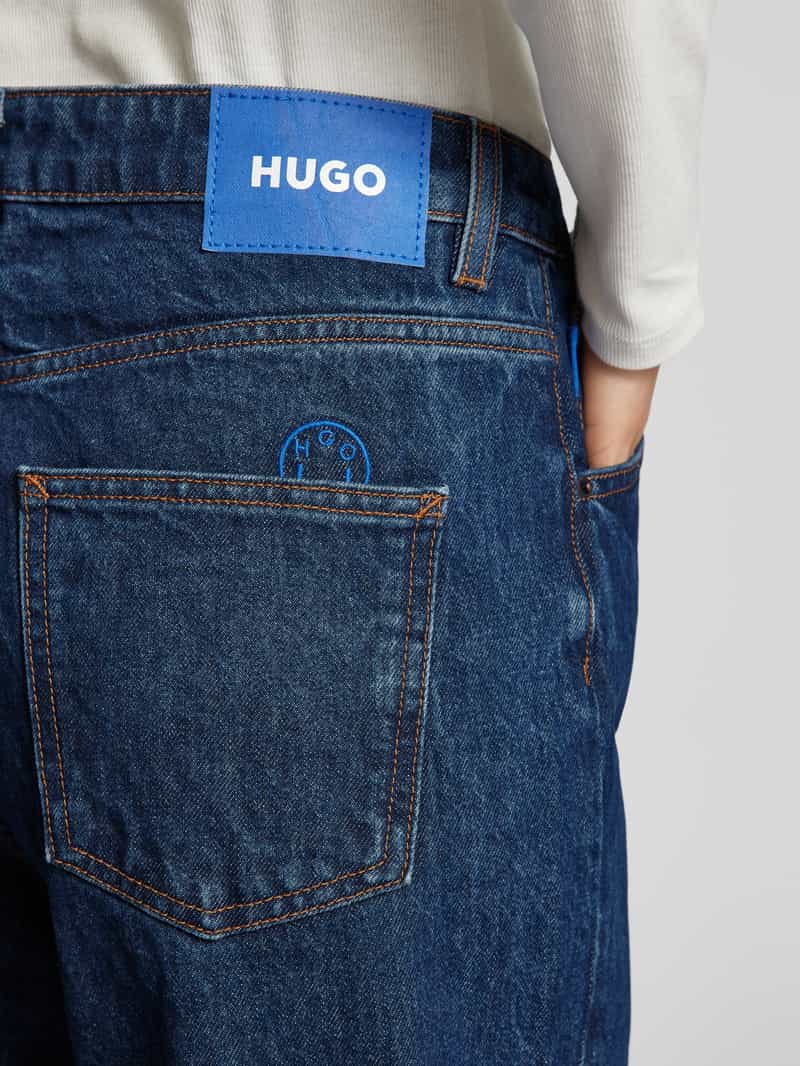 Hugo Blue Wide leg jeans in 5-pocketmodel model 'Leni'